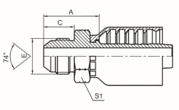 美制JIC外螺紋74°外錐面 ISO 8434-2 SAE J514